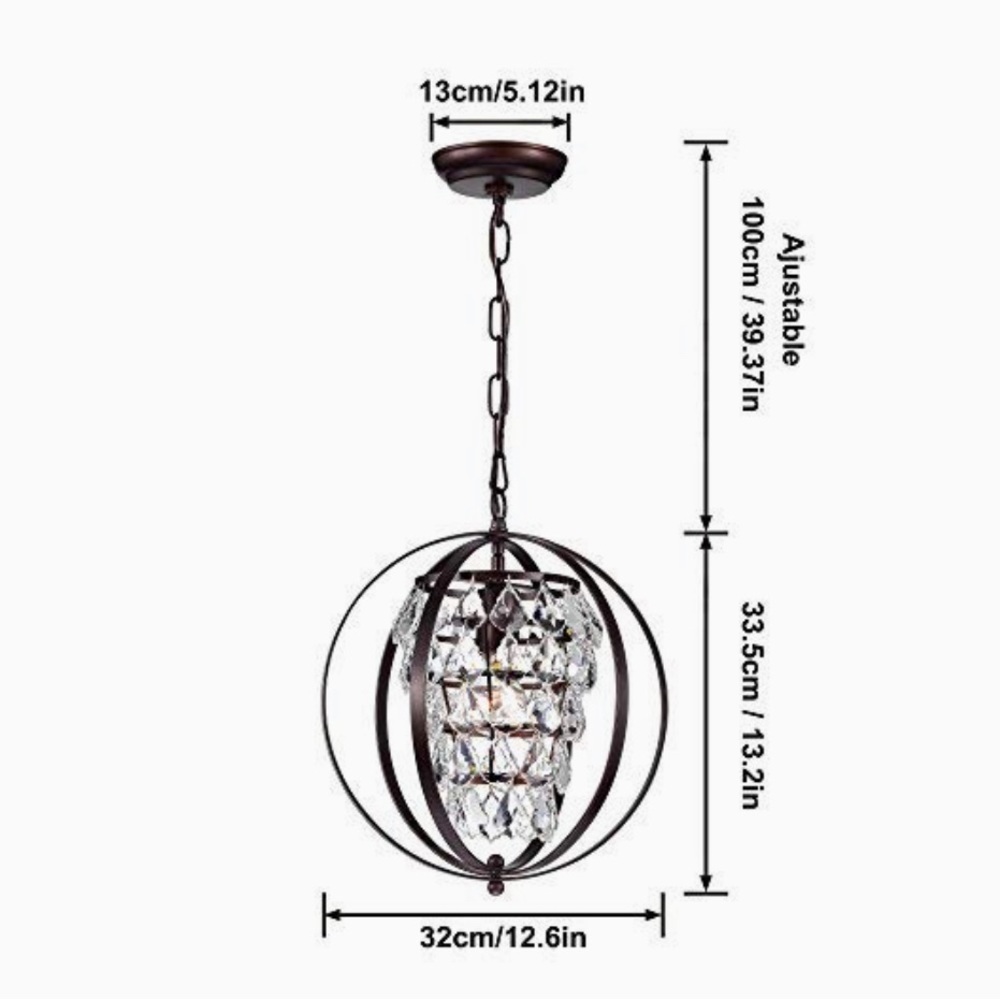 PAPAYA Globe Crystal Chandelier - Picture 3 of 4